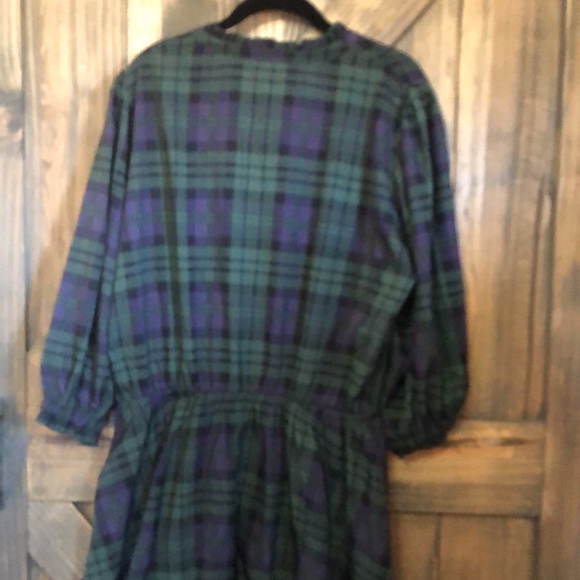 NWT Simply Southern Green & Navy Tartan Plaid Dress in Large - Picture 7 of 7